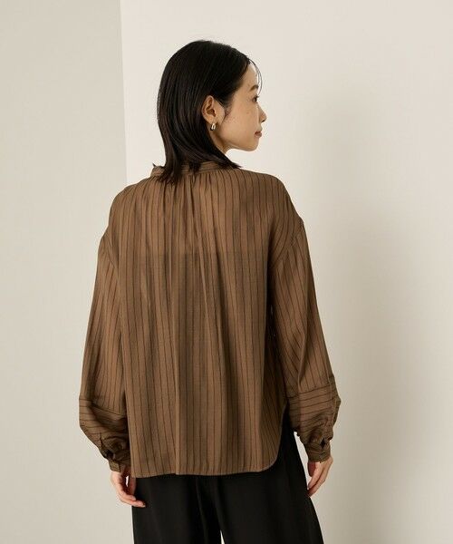 ketty / ケティ シャツ・ブラウス | セミシアーストライプ2WAYボウタイブラウス≪手洗い可能≫ | 詳細12