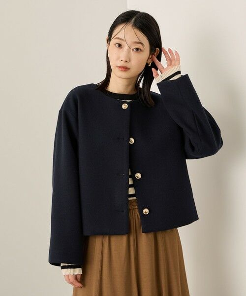 ketty / ケティ テーラードジャケット | ウールチョウジャージーノーカラージャケット | 詳細1