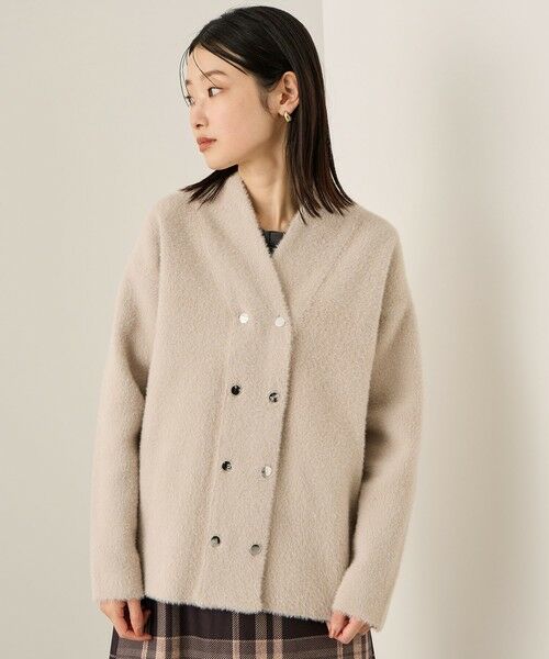 ketty/ケティ フェレットタッチWニットジャケット≪手洗い可能≫ ベージュ M ketty/ケティ フェレットタッチWニットジャケット≪手洗い可能≫ ベージュ M