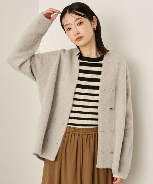 ketty/ケティ フェレットタッチWニットジャケット≪手洗い可能≫ ライトグレー M ketty/ケティ フェレットタッチWニットジャケット≪手洗い可能≫ ライトグレー M