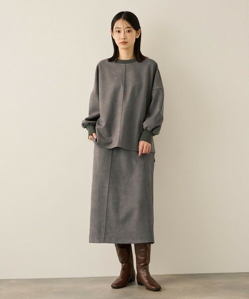 ketty / ケティ ミニ・ひざ丈スカート | スウェードタッチダンボールナロースカート≪手洗い可能≫ | 詳細7