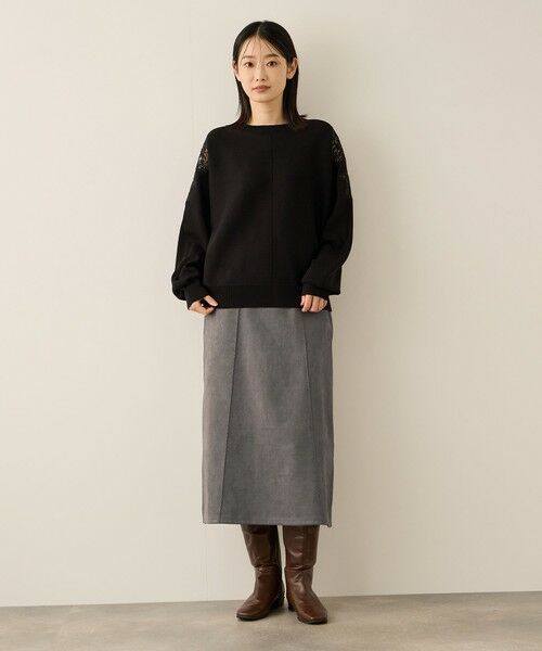 ketty / ケティ ミニ・ひざ丈スカート | スウェードタッチダンボールナロースカート≪手洗い可能≫ | 詳細8