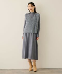 ketty / ケティ ロング・マキシ丈ワンピース | シャギーニットベストアンサンブルワンピース≪手洗い可能≫