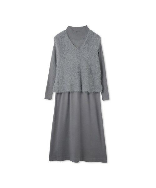 ketty / ケティ ロング・マキシ丈ワンピース | シャギーニットベストアンサンブルワンピース≪手洗い可能≫ | 詳細8