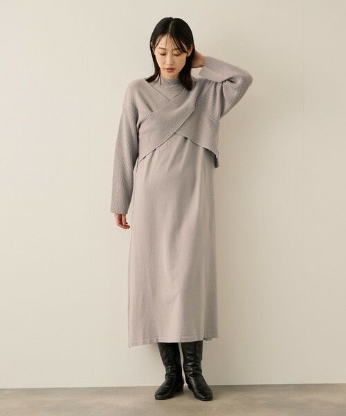 ketty / ケティ ロング・マキシ丈ワンピース | カシュクールニットアンサンブルワンピース≪手洗い可能≫ | 詳細3