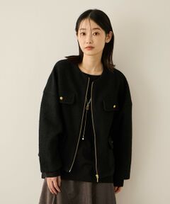 ketty / ケティ テーラードジャケット | イタリアンエアリー4ポケットZIPブルゾン≪手洗い可能≫