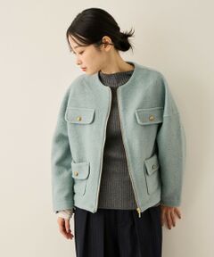 ketty / ケティ テーラードジャケット | イタリアンエアリー4ポケットZIPブルゾン≪手洗い可能≫