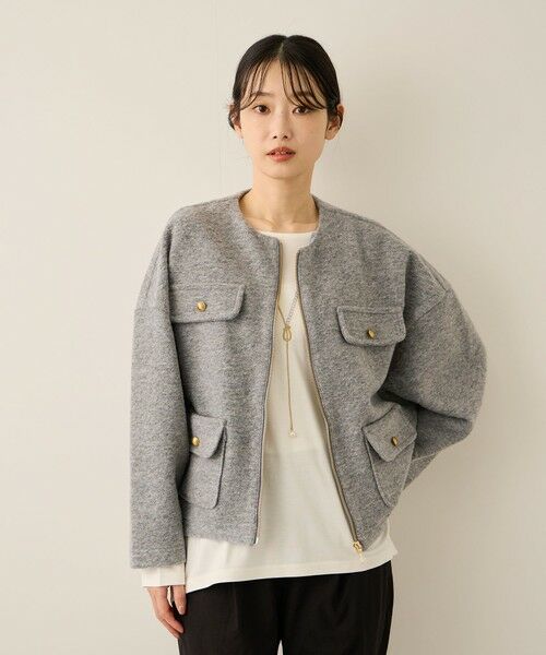 ketty / ケティ テーラードジャケット | イタリアンエアリー4ポケットZIPブルゾン≪手洗い可能≫ | 詳細7