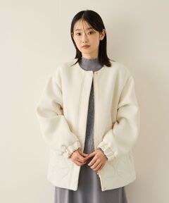 ketty / ケティ テーラードジャケット | ダンボール中綿切り替えノーカラージャケット≪手洗い可能≫