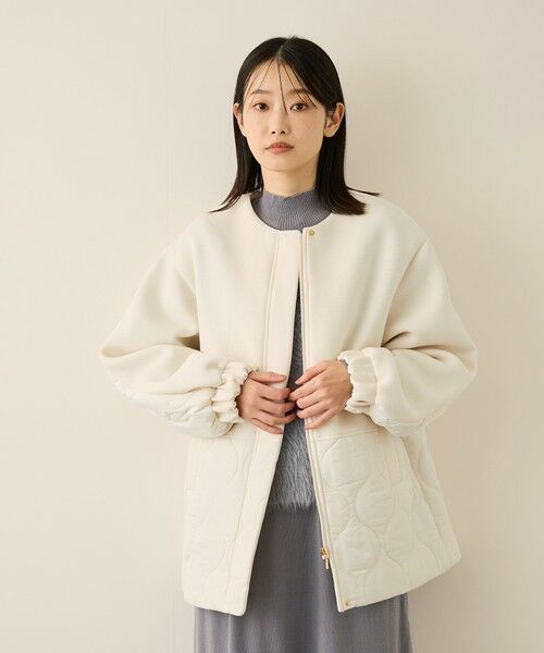 ketty / ケティ テーラードジャケット | ダンボール中綿切り替えノーカラージャケット≪手洗い可能≫ | 詳細1
