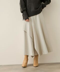 ketty / ケティ ミニ・ひざ丈スカート | サテンピーチバックアシンメトリースカート≪手洗い可能≫