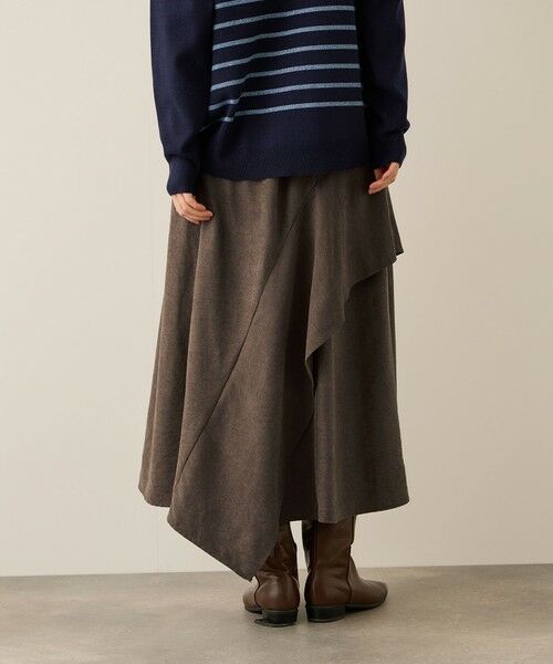 ketty / ケティ ミニ・ひざ丈スカート | サテンピーチバックアシンメトリースカート≪手洗い可能≫ | 詳細2