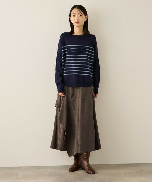 ketty / ケティ ミニ・ひざ丈スカート | サテンピーチバックアシンメトリースカート≪手洗い可能≫ | 詳細3