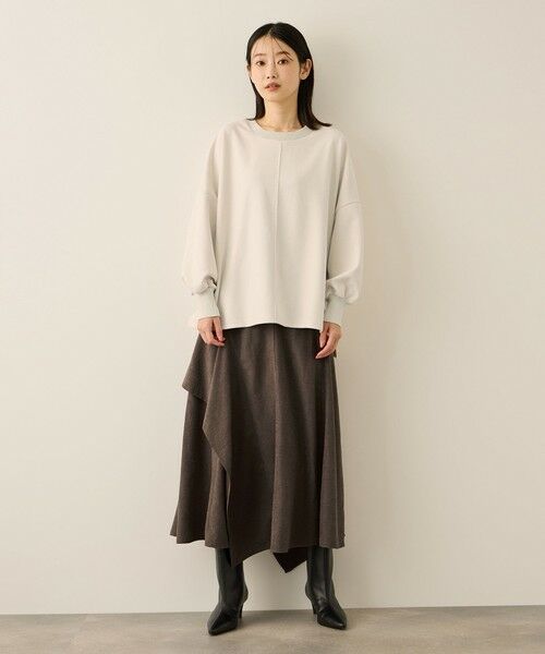 ketty / ケティ ミニ・ひざ丈スカート | サテンピーチバックアシンメトリースカート≪手洗い可能≫ | 詳細5