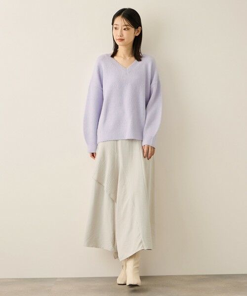 ketty / ケティ ミニ・ひざ丈スカート | サテンピーチバックアシンメトリースカート≪手洗い可能≫ | 詳細8