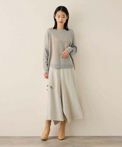 ketty / ケティ ミニ・ひざ丈スカート | サテンピーチバックアシンメトリースカート≪手洗い可能≫ | 詳細9