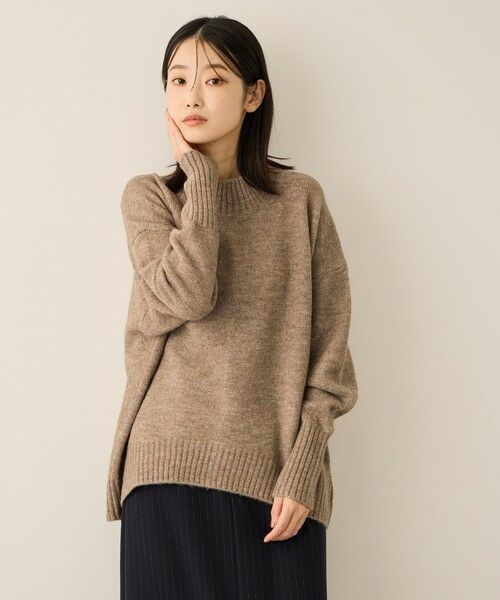 ketty / ケティ ニット・セーター | ヤクライクモックネックニットプルオーバー（ブラウン）