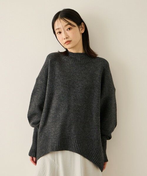 ketty / ケティ ニット・セーター | ヤクライクモックネックニットプルオーバー（ダークグレー）