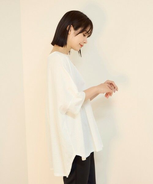 ketty / ケティ カットソー | 【機能するミニマル服】ポンチョTシャツ（オフホワイト）