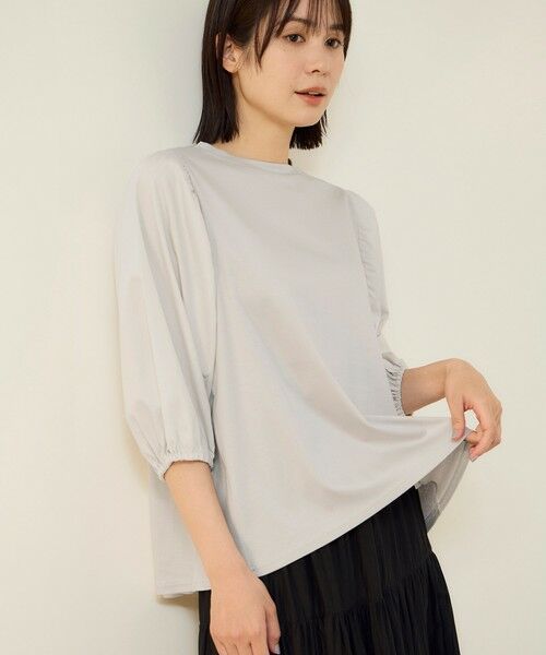 ketty / ケティ カットソー | 《予約販売》【機能するミニマル服】切替プルオーバー《接触冷感》（ライトグレー）