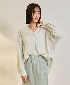 ketty / ケティ シャツ・ブラウス | ダブルバックサテンキーネックブラウス≪手洗い可能≫