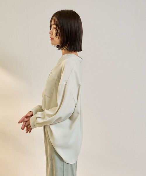 ketty / ケティ シャツ・ブラウス | ダブルバックサテンキーネックブラウス≪手洗い可能≫ | 詳細8