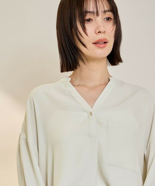 ketty / ケティ シャツ・ブラウス | ダブルバックサテンキーネックブラウス≪手洗い可能≫ | 詳細10