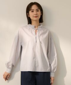 ketty / ケティ シャツ・ブラウス | ブロードストライプフリルネックブラウス