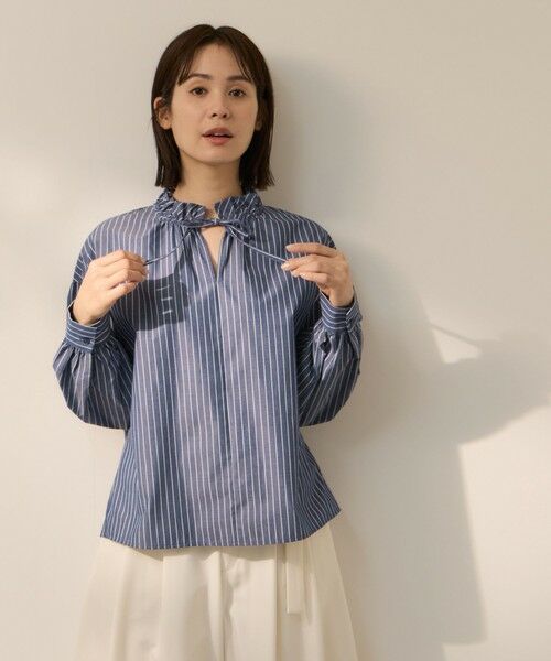 ketty / ケティ シャツ・ブラウス | ブロードストライプフリルネックブラウス | 詳細6