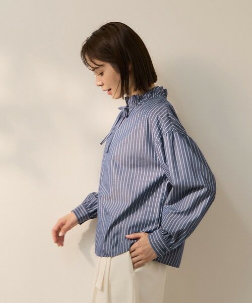 ketty / ケティ シャツ・ブラウス | ブロードストライプフリルネックブラウス | 詳細7