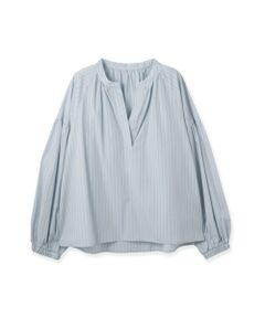 ketty / ケティ シャツ・ブラウス | ブロードストライプキーネックブラウス