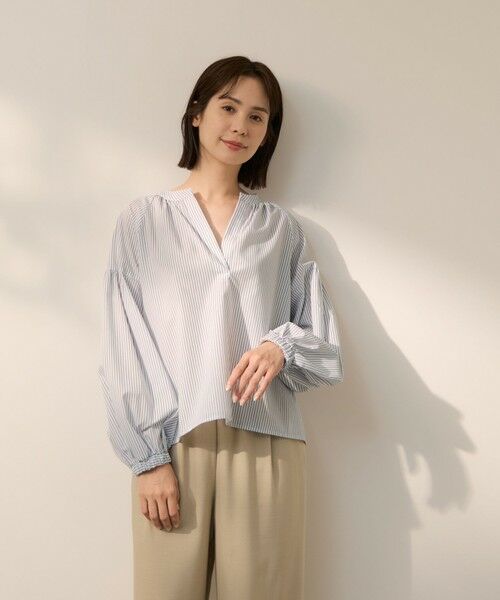 ketty / ケティ シャツ・ブラウス | ブロードストライプキーネックブラウス | 詳細3