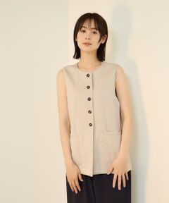 ketty / ケティ ダウンジャケット・ベスト | リネン調シャークロングジレ