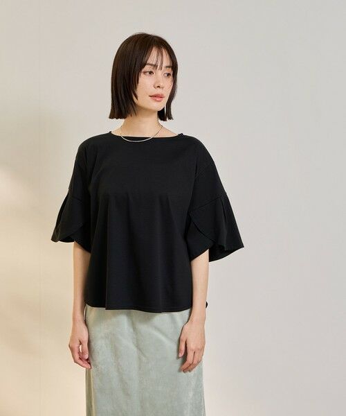 ketty / ケティ カットソー | 【涼。軽やかに。】デザイン袖Tシャツ（ブラック）