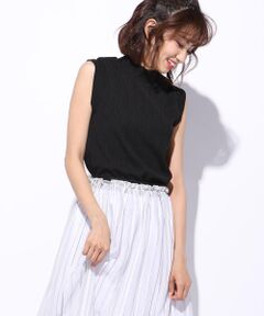 Ketty Cherie / ケティ シェリー カットソー | ランダムテレコノースリーブハイネックカットソー