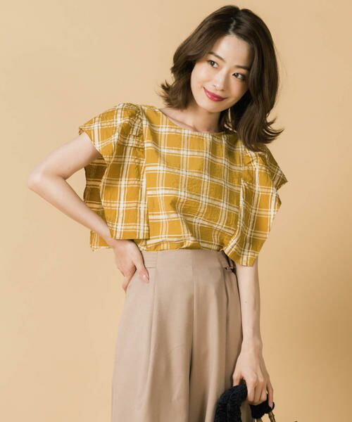 セール 先染めチェックフリルブラウス シャツ ブラウス Ketty Cherie ケティ シェリー ファッション通販 タカシマヤファッションスクエア