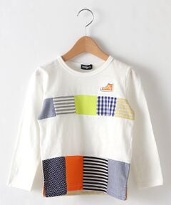 パッチワーク切替Tシャツ