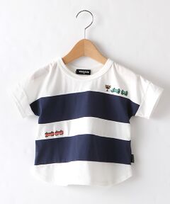 kladskap / クレードスコープ Tシャツ | 電車刺しゅうボーダー風切替Tシャツ