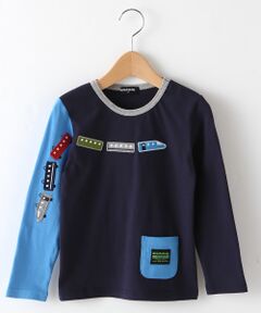 電車モチーフ切り替えTシャツ