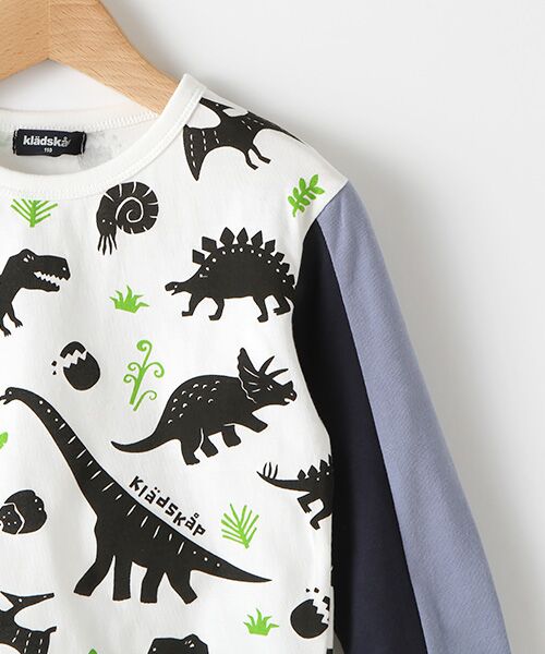 セール】 恐竜総柄切り替えTシャツ （Tシャツ）｜kladskap / クレード