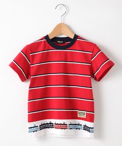 裾電車ボーダーTシャツ