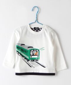 レイヤード風電車プリントTシャツ