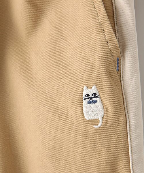 【新品】クレードスコープ 猫刺繍パンツ100