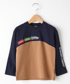 電車刺しゅうバイカラーTシャツ