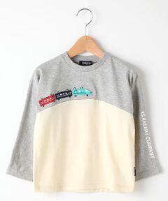 電車刺しゅうバイカラーTシャツ