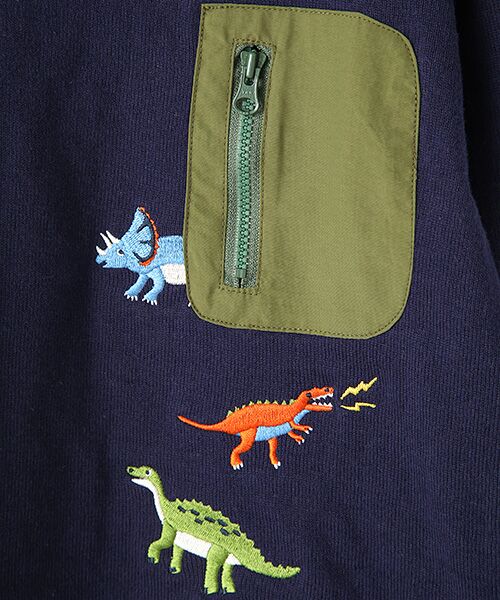 kladskap / クレードスコープ Tシャツ | 恐竜刺しゅう異素材ポケットTシャツ | 詳細5