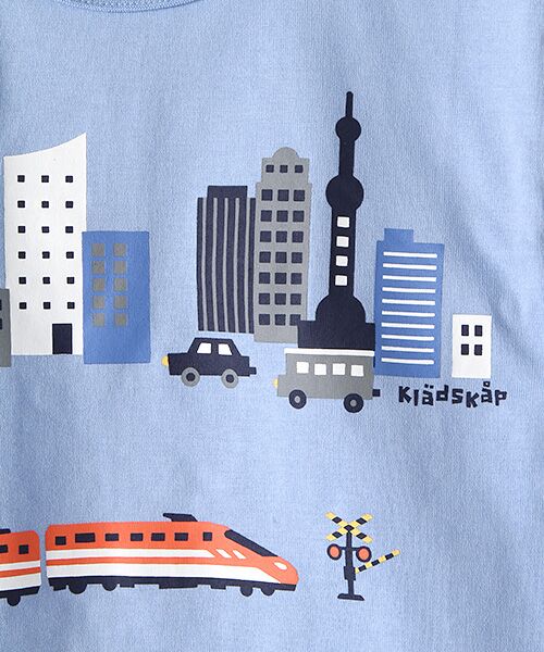 kladskap / クレードスコープ Tシャツ | 抗菌防臭 街と電車プリントバック切り替えTシャツ | 詳細7