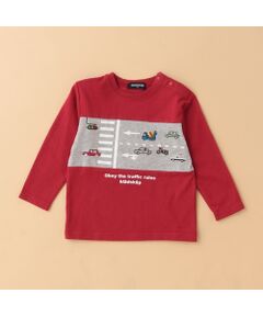 車と道路長袖Tシャツ