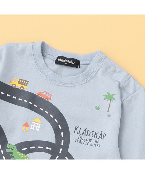 kladskap / クレードスコープ Tシャツ | 車×道路×恐竜長袖Tシャツ | 詳細2