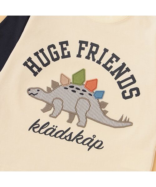 kladskap / クレードスコープ Tシャツ | 恐竜アップリケクレイジー配色長袖Tシャツ | 詳細4